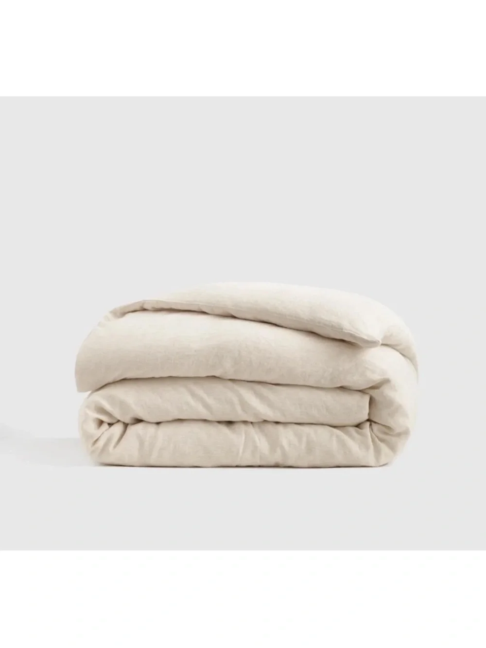QUINCE European Linen Duvet Cover King/Cal King Natural Mini Pinstripe 7604